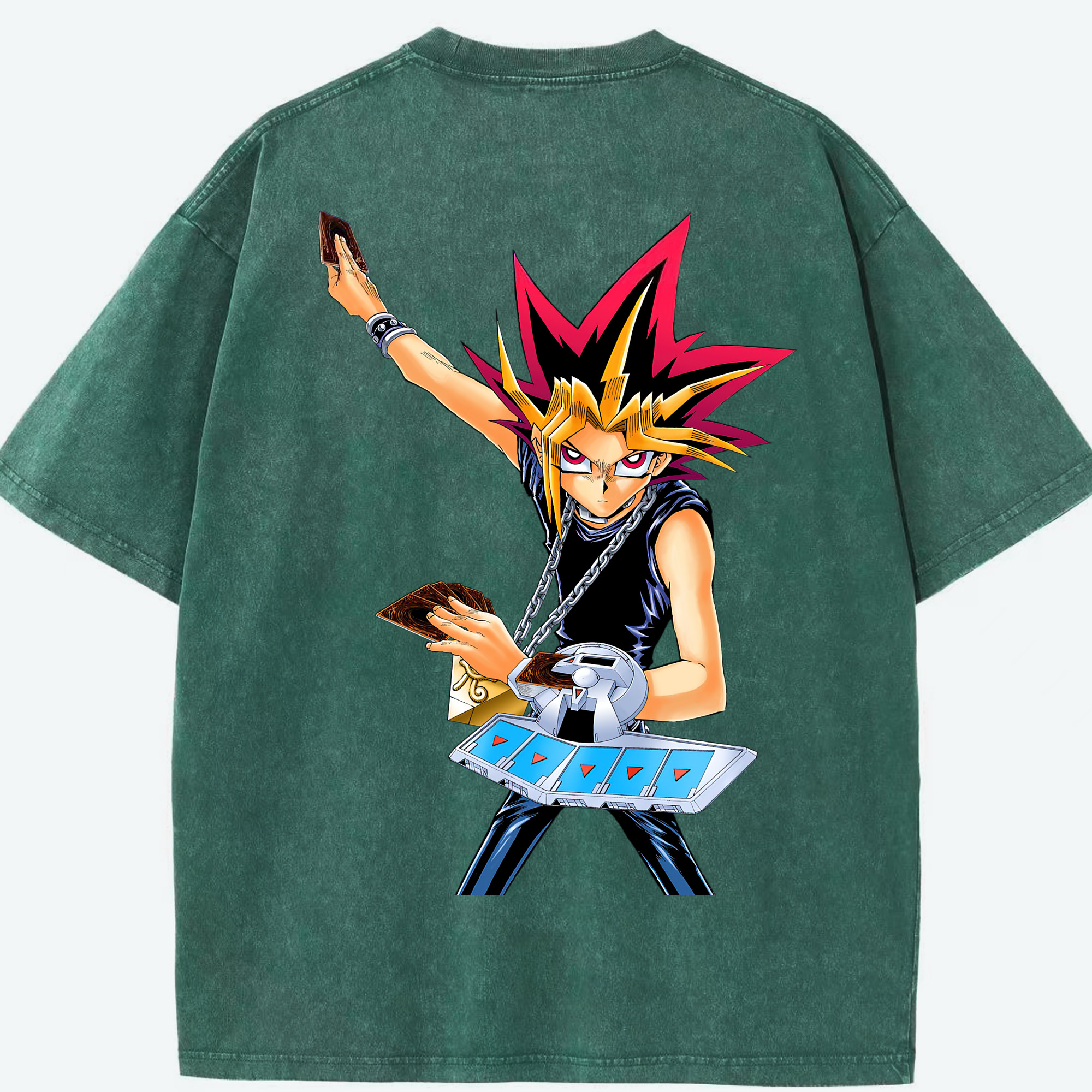 （画像用） 遊☆戯☆王 Yu-Gi-Oh! 綿100% ヴィンテージ風 半袖Tシャツ（背面プリント）